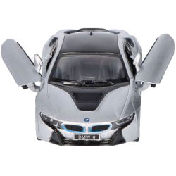 Masinuta die cast BMW i8, scara 1 la 36, 12.5 cm, gri